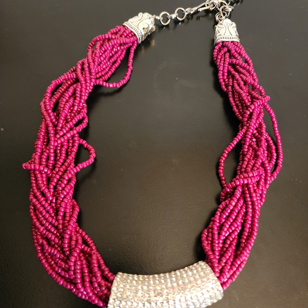 Elegant Pink Beaded Necklace